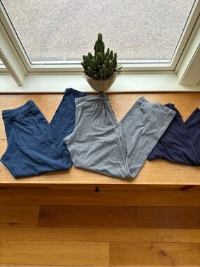 Athletic Works lounge pants, Sweatpants Trio - Gray and Navy Blues clean